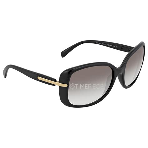 Prada 57mm Black Plastic Rectangular Sunglasses PR 08OS 